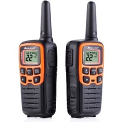 Midland X-TALKER T51VP3 Walkie Talkie - 22 Radio Channels - Upto 147840 ft - 38 Total Privacy Codes - Auto Squelch, Keypad Lock, Silent Operation, Low Battery Indicator, Hands-free - Water Resistant - AAA - Lithium Polymer (Li-Polymer) - Black, Orange