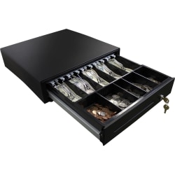 Adesso 16" POS Cash Drawer With Removable Cash Tray - 5 Bill - 8 Coin - 1 Media Slot - 3 Lock PositionSerial Port, - Steel - 3.9" Height x 16" Width x 16" Depth