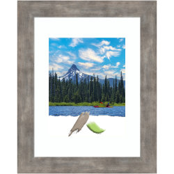 Amanti Art Rectangular Wood Picture Frame, 14" x 17", Matted For 8" x 10", Marred Pewter