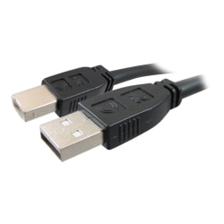 Comprehensive Pro AV/IT Active Plenum USB A Male to B Male Cable 25ft - 25 ft USB Data Transfer Cable - First End: 1 x Type A Male USB - Second End: 1 x Type B Male USB - 480 Mbit/s - Extension Cable - 24/22 AWG - Matte Black
