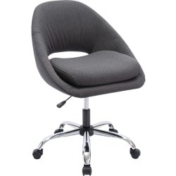 LYS Resimercial Lounge/Task Chair - Neutral Gray Fabric Seat - Neutral Gray Fabric Back - Low Back - 5-star Base - Black - 1 Each