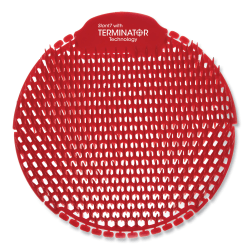Fresh Products Slant7 with Terminator Urinal Screen, Evergreen Scent, Red, 5/Box