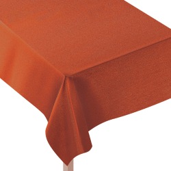 Amscan Fall Metallic Fabric Table Cloth, 60" x 104", Rust