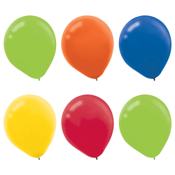 Amscan Latex Balloons, 12", Assorted Colors, Pack Of 15 Balloons