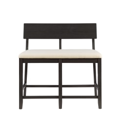 Linon Dixie Counter-Height Bench, Beige/Dark Charcoal