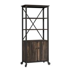 Sauder® Steel River 69-13/16"H 5-Shelf Bookcase, Carbon Oak, Standard Delivery