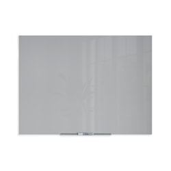 U Brands® Floating Non-Magnetic Glass Dry-Erase Board, 48" X 36", Gray Surface, Frameless, Actual Size 47" X 35" (2908U00-01)