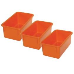 Romanoff Stowaway Trays, 5-1/4"H x 7-3/4"W x 13-1/4"D, Orange, Pack Of 3 Trays