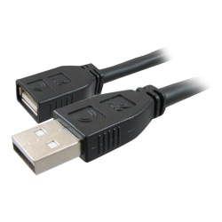 Comprehensive Pro AV/IT Active USB A Male to Female 50ft - 50 ft USB Data Transfer Cable - First End: 1 x Type A Male USB - Second End: 1 x Type A Female USB - 480 Mbit/s - Extension Cable - 24/22 AWG - Matte Black