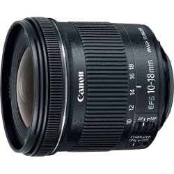 Canon - 10 mm to 18 mm - f/22 - f/5.6 - Ultra Wide Angle Zoom Lens for Canon EF-S - Designed for Digital Camera - 67 mm Attachment - 0.15x Magnification - 1.8x Optical Zoom - Optical IS - STM - 2.9" Diameter - Black
