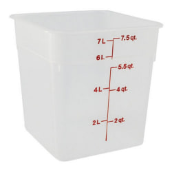 Cambro CamSquare Food Storage Container, 8 Quart, 9" x 1" x 8", Clear