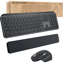 Logitech MX Keys Combo for Business Keyboard & Mouse - USB Wireless Bluetooth Keyboard - USB Wireless Bluetooth Mouse - Darkfield - 8000 dpi - Right-handed - Compatible with PC, Mac