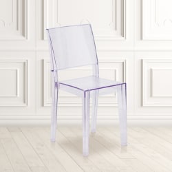 Flash Furniture Phantom Series Transparent Stacking Side Chairs, Clear, Set Of 4 Chairs