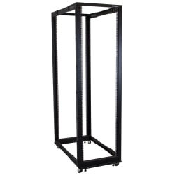 StarTech.com 42U Adjustable Depth Open Frame 4 Post Server Rack Cabinet - Flat Pack w/ Casters, Levelers and Cable Management Hooks - Store your servers, network and telecommunications equipment in this adjustable 42U rack - Compatible with HP KVM IP