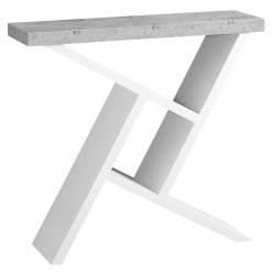 Monarch Specialties Accent Table Hall Console, Rectangular, White/Cement