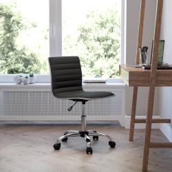 Flash Furniture Vinyl Low-Back Swivel Armless Task Chair, Black/Gray