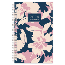2024 Office Depot® Brand Weekly/Monthly Planner, 5" x 8", Color Block, January To December 2024