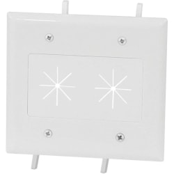 DataComm Cable Plate with Flexible Opening, 2-Gang, White - 2-gang - White - ABS Plastic