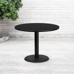 Flash Furniture Laminate Round Table Top With Table-Height Base, 31-1/8"H x 42"W x 42"D, Black