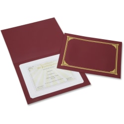 Geographics 30% Recycled Certificate Holder, 8 5/16" x 11 3/4", Burgundy, Pack of 6