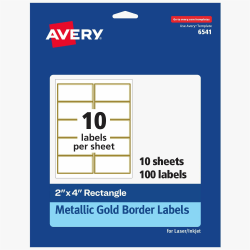 Avery Address Labels, 2" x 4", 100-PK Non-Round Blank Label