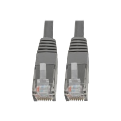 Tripp Lite Cat6 Cat5e Gigabit Molded Patch Cable RJ45 M/M 550MHz Gray 20ft - 1 x RJ-45 Male Network - 1 x RJ-45 Male Network - Gold Plated Contact - Gray