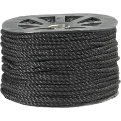 Partners Brand Twisted Polypropylene Rope, 1,150 Lb, 1/4" x 600', Black