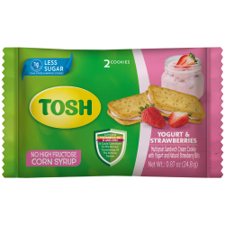 Tosh Cookies, Yogurt & Strawberries, Pack Of 2 Cookies