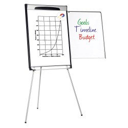 MasterVision™ Gold Ultra™ Magnetic Tripod Easel, 29 1/2" x 41", Black/Gray