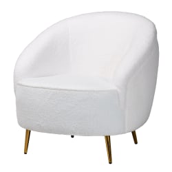 Baxton Studio Urian Modern And Contemporary Accent Chair, White/Gold