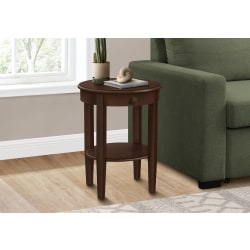 Monarch Specialties Lee Round Accent Table, 22-3/4"H x 17-1/4"W x 17-1/4"D, Brown