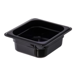 StorPlus 1/6-Size Plastic Food Pans, 2 1/2"H x 6 3/8"W x 6 3/4"D, Black, Pack Of 6