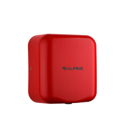 Alpine Industries Hemlock Commercial Automatic High-Speed Electric Hand Dryer With Wall Guard, Red