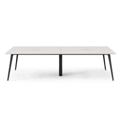 Branch Furniture Quad Computer Desk, 96" x 48", White/Charcoal