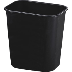 Rubbermaid® Commercial Deskside Wastebaskets, 3.25 Gallons, Black, Set Of 12 Wastebaskets