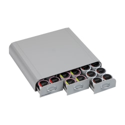 Mind Reader Anchor Collection 3-Drawer Single Serve Pod Organizer, 2-1/2"H x 13-1/2"W x 12-1/4"L, Gray