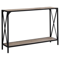 Monarch Specialties Chantal Accent Table, 32"H x 48"W x 12"D, Dark Taupe/Black