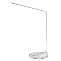WorkPro™ LED USB Desk Lamp with Wireless Charger, 16-1/2"H, White/Silver
