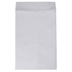 JAM Paper® Tyvek® Open-End 13"H x 10"W x 1-1/2"D Envelopes, Peel & Seal Closure, White, Pack Of 100 Envelopes