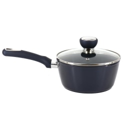 Oster Hawke 1.9-Quart Aluminum Ceramic Nonstick Saucepan With Lid, Dark Blue