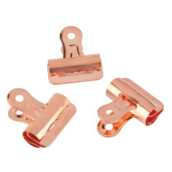 Office Depot® Brand Electroplating Bulldog Clips, 1 1/4", 140-Sheet Capacity, Rose Gold, Pack Of 6 Clips