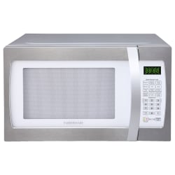 Farberware Professional 1.3 Cu. Ft. 1100-Watt Microwave Oven, White/Platinum