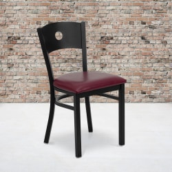 Flash Furniture Circle Back Metal/Vinyl Restaurant Chair, Burgundy/Black