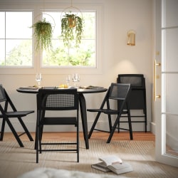Flash Furniture Galene Folding Chairs, Natural/Black, Set Of 2 Chairs