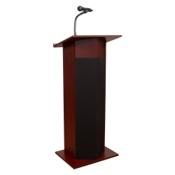 Oklahoma Sound® The Power Plus Lectern With Wireless Handheld Microphone, Medium Oak