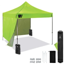 Ergodyne SHAX 6051 Heavy-Duty Pop-Up Tent Kit, 10' x 10', Lime