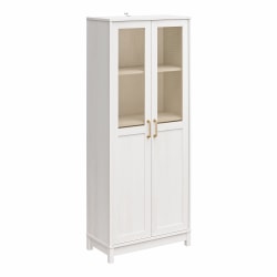 Mr. Kate Tess 2-Door Wide Storage Cabinet With Modular Storage Options, 77-3/8"H x 31-11/16"W x 15-11/16", Ivory Oak