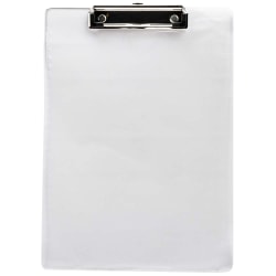 JAM Paper® Plastic Clipboard with Metal Clip, 9" x 13", Clear