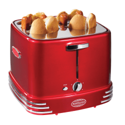 Nostalgia Electrics 4 Hot Dogs And Buns Pop-Up Toaster, Retro Red