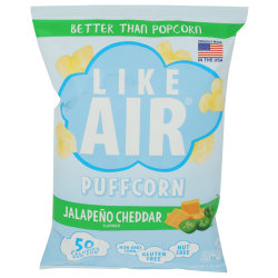 Like Air Corn Snack Puffcorn, Jalapeño Cheddar, 4 Oz, Total Qty 6